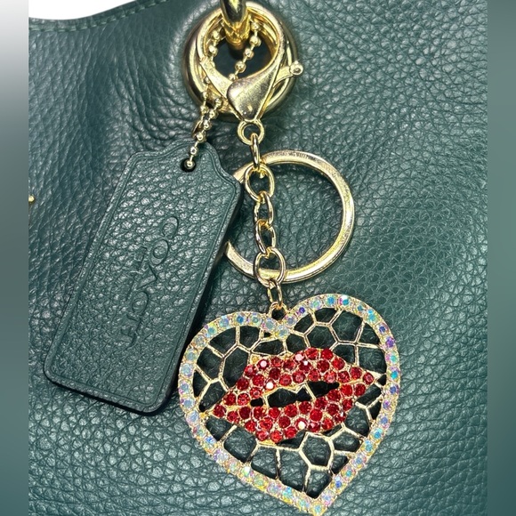 Nicole Red and Gold Heart Keychain/Bag Charm - Picture 3 of 3